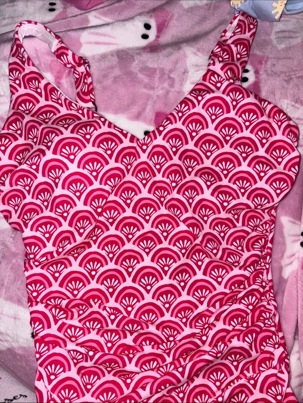 Talbots Pink Patterned One-Piece Swimsuit